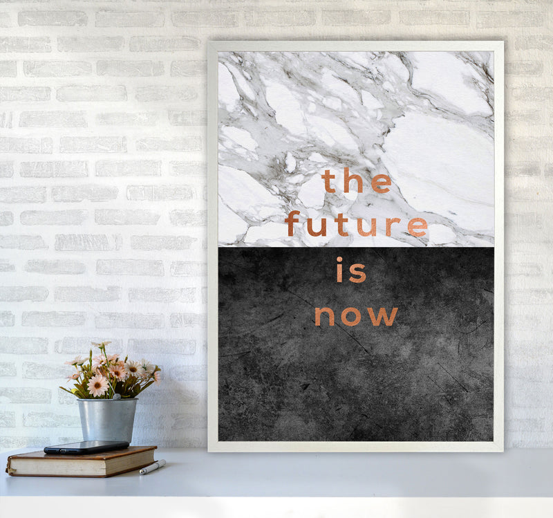 The Future Is Now Copper Quote Print By Orara Studio A1 Oak Frame