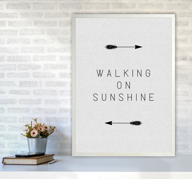 Walking On Sunshine Arrow Quote Print By Orara Studio A1 Oak Frame