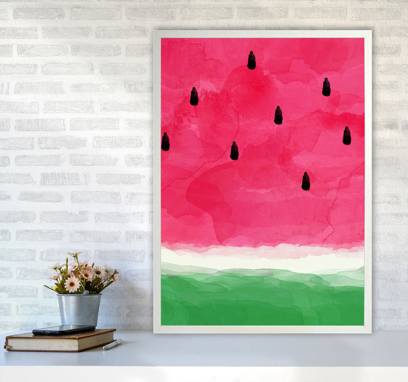 Watermelon Abstract Print By Orara Studio, Framed Kitchen Wall Art A1 Oak Frame