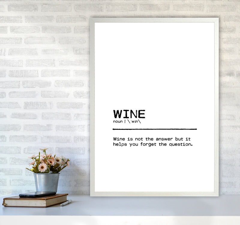 Wine Forget Definition Quote Print By Orara Studio A1 Oak Frame