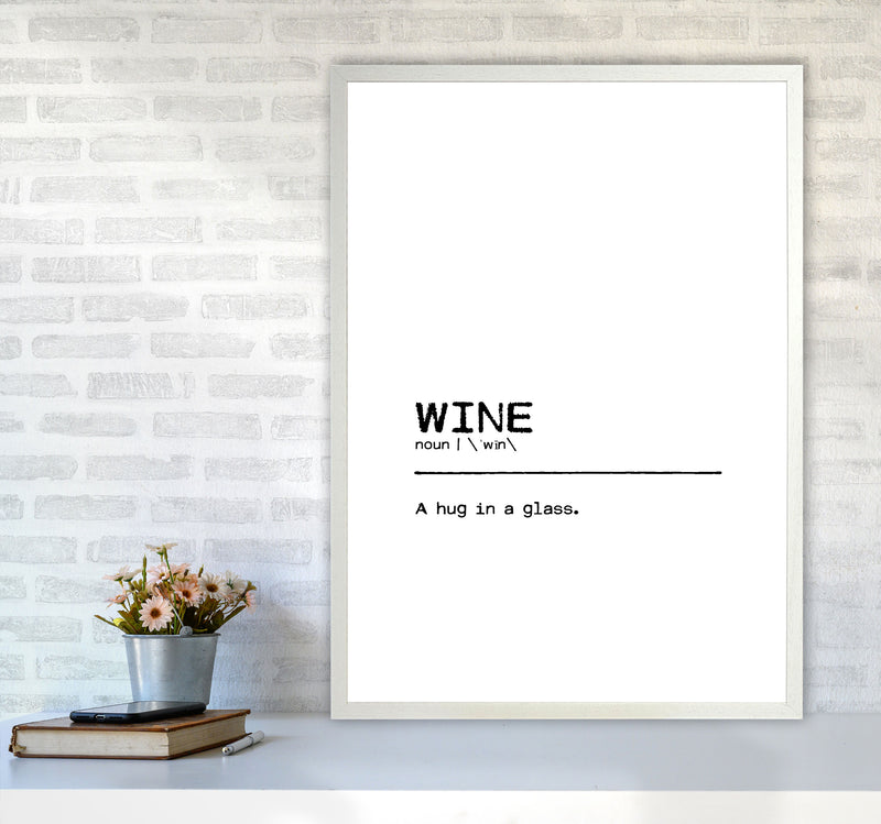Wine Hug Definition Quote Print By Orara Studio A1 Oak Frame