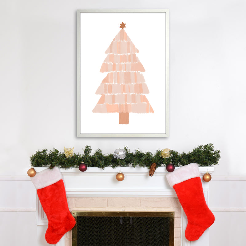 Christmas Tree Painting Christmas Art Print by Orara Studio A1 Oak Frame
