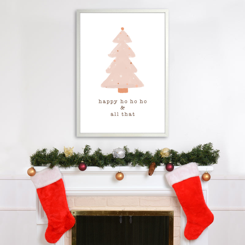 Happy Ho Ho Ho Christmas Art Print by Orara Studio A1 Oak Frame