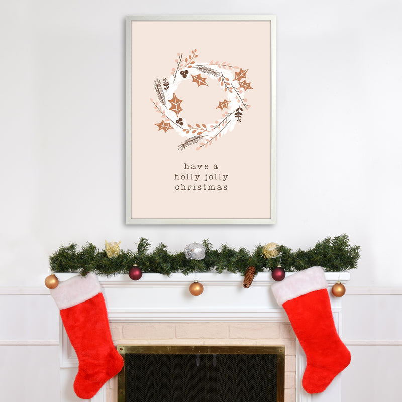 Have A Holly Jolly Christmas Christmas Art Print by Orara Studio A1 Oak Frame