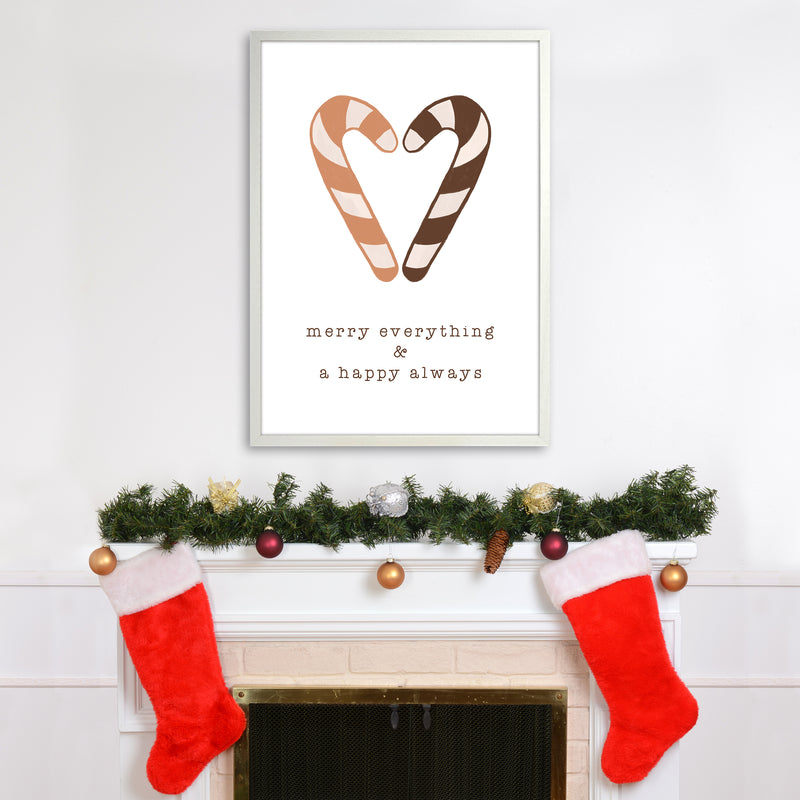 Merry Everything & A Happy Always Christmas Art Print by Orara Studio A1 Oak Frame