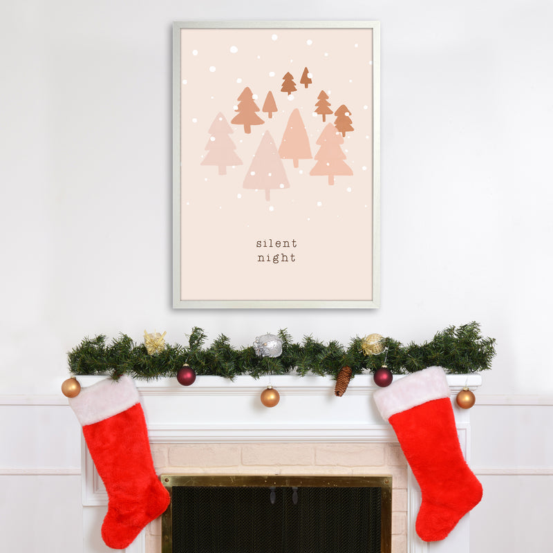 Silent Night Christmas Art Print by Orara Studio A1 Oak Frame