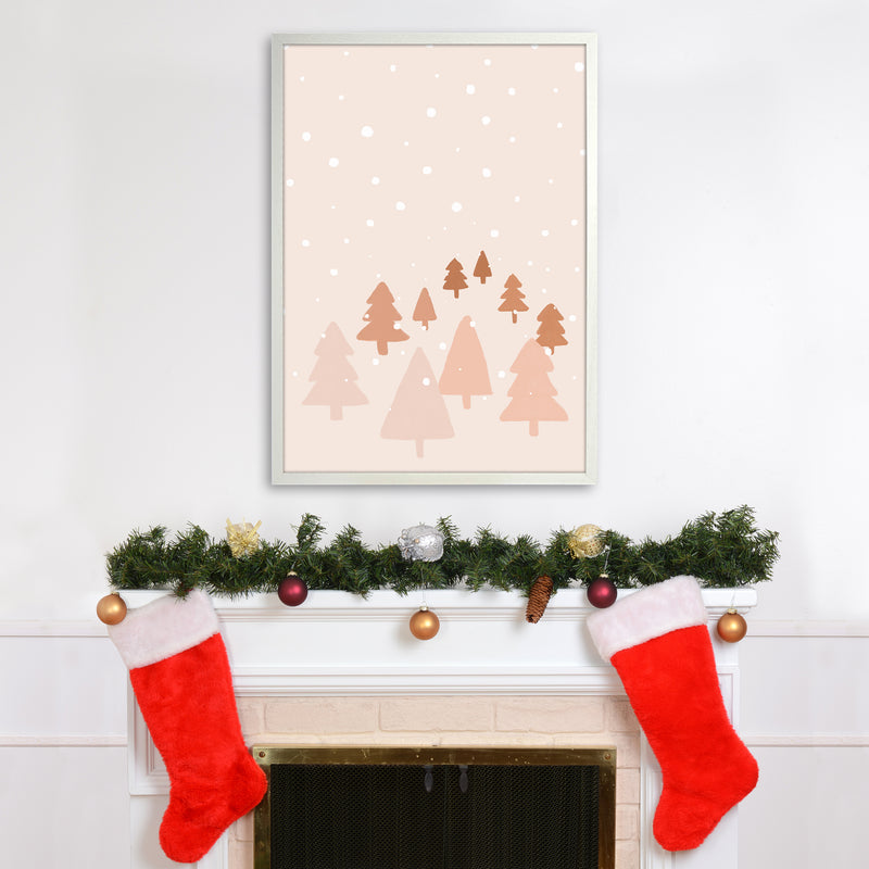 Winter Forest Christmas Art Print by Orara Studio A1 Oak Frame