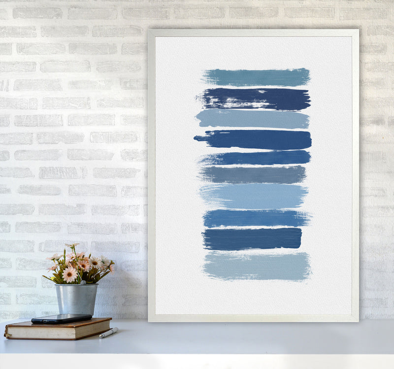Ombre Blue Abstract Art Print by Orara Studio A1 Oak Frame