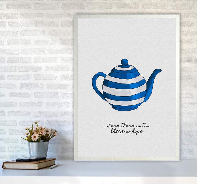 Where There Is Tea Quote Art Print by Orara Studio A1 Oak Frame