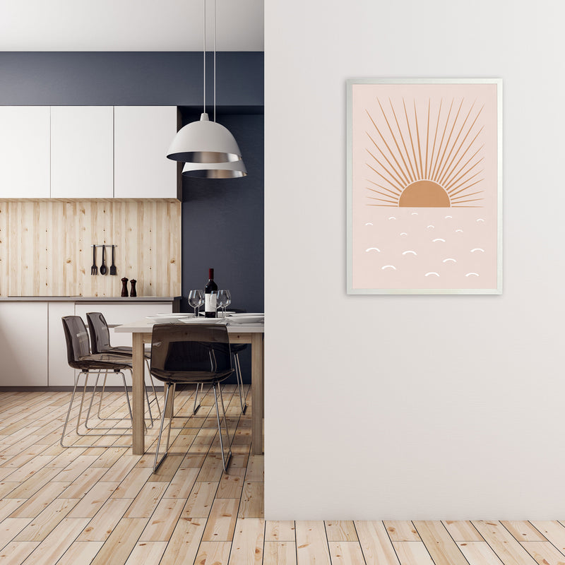 Blush Sun Art Print by Orara Studio A1 Oak Frame