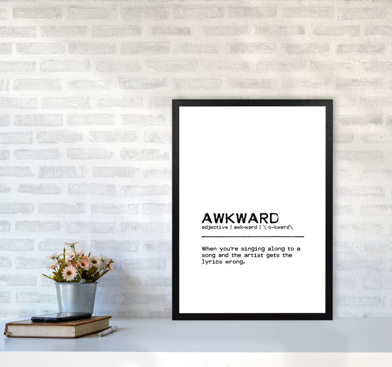 Awkward Singing Definition Quote Print By Orara Studio A2 White Frame