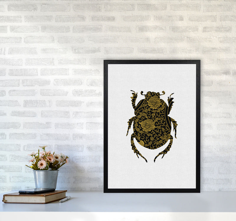 Black And Gold Beetle I Print By Orara Studio Animal Art Print A2 White Frame