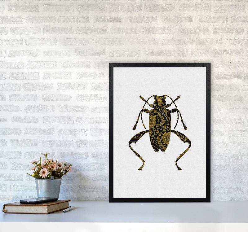 Black And Gold Beetle III Print By Orara Studio Animal Art Print A2 White Frame