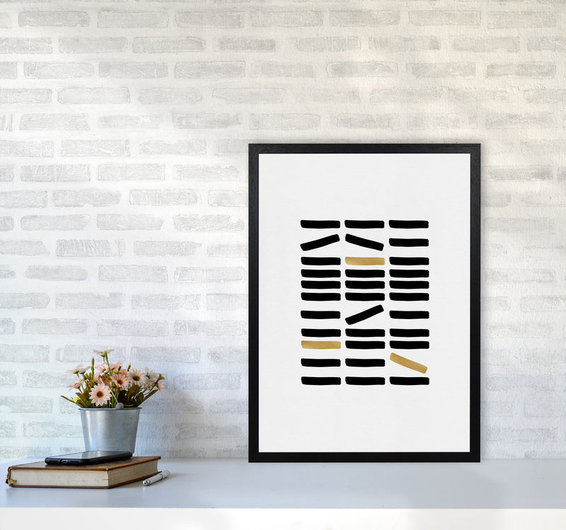 Black And Gold Abstract Print By Orara Studio A2 White Frame