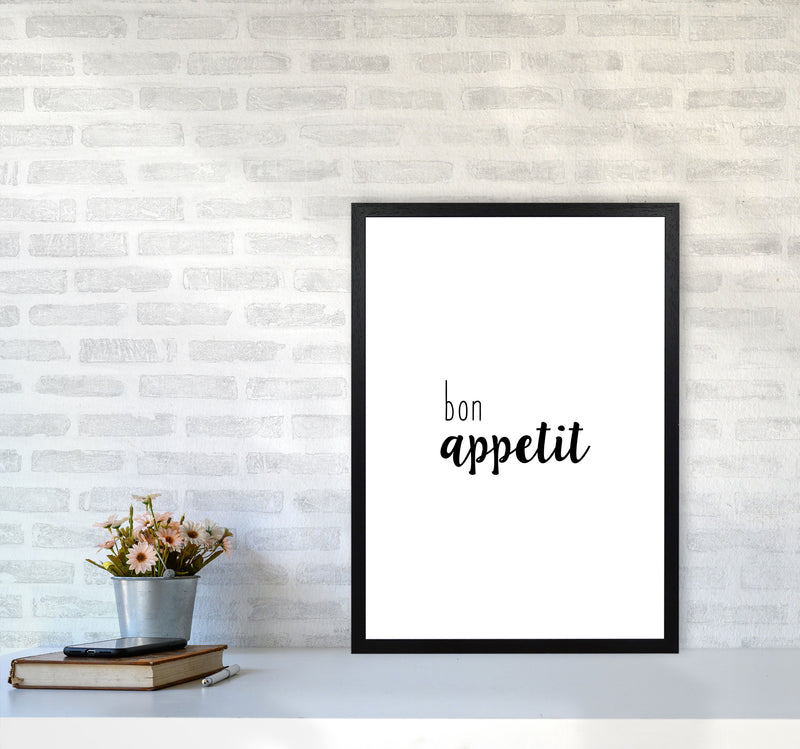 Bon Appetit Food Quote Print By Orara Studio, Framed Kitchen Wall Art A2 White Frame