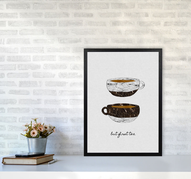 But First Tea Print By Orara Studio, Framed Kitchen Wall Art A2 White Frame