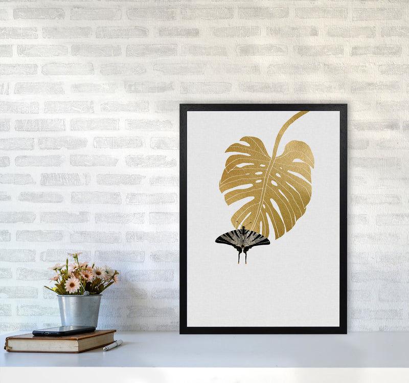 Butterfly & Monstera Leaf Print By Orara Studio A2 White Frame