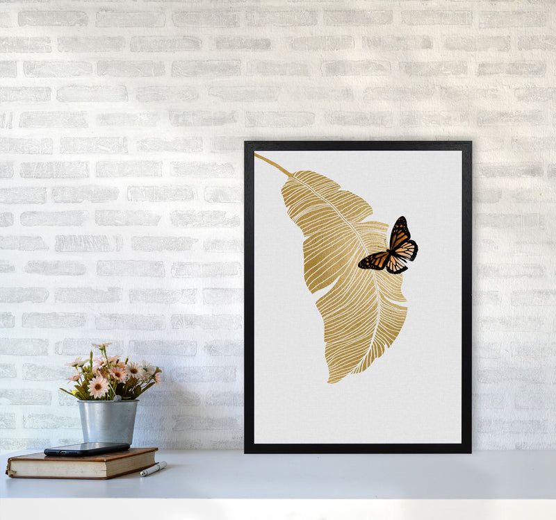 Butterfly & Palm Leaf Print By Orara Studio A2 White Frame