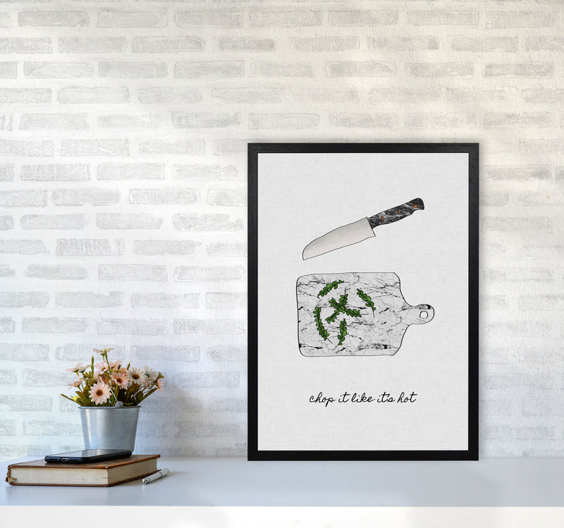 Chop It Kitchen Quote Print By Orara Studio, Framed Kitchen Wall Art A2 White Frame