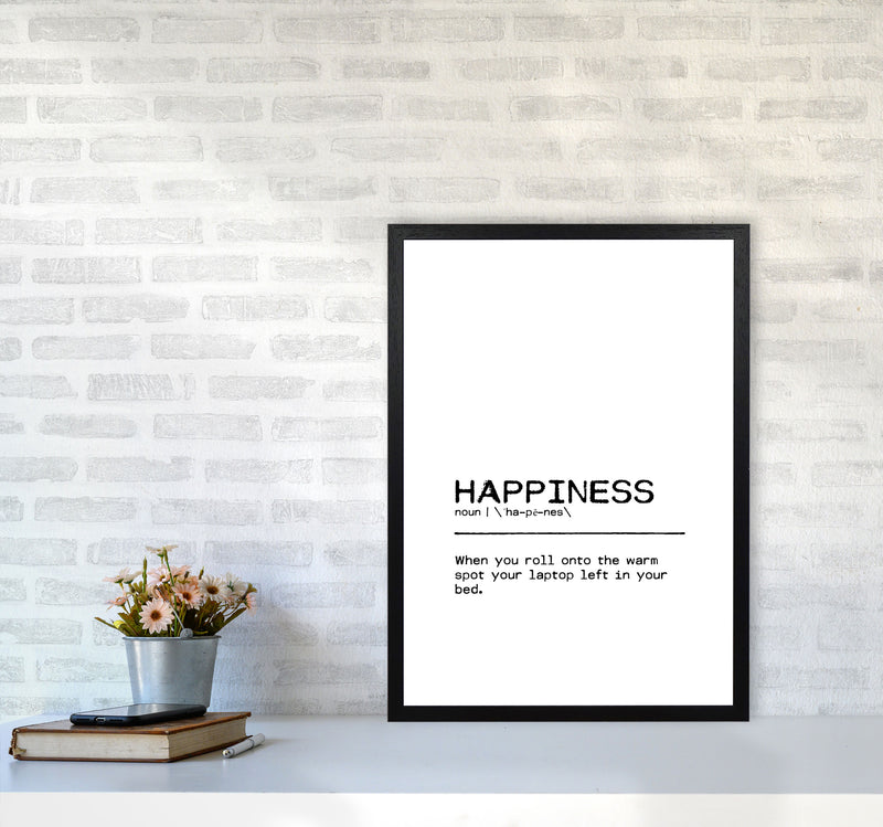 Happiness Laptop Definition Quote Print By Orara Studio A2 White Frame