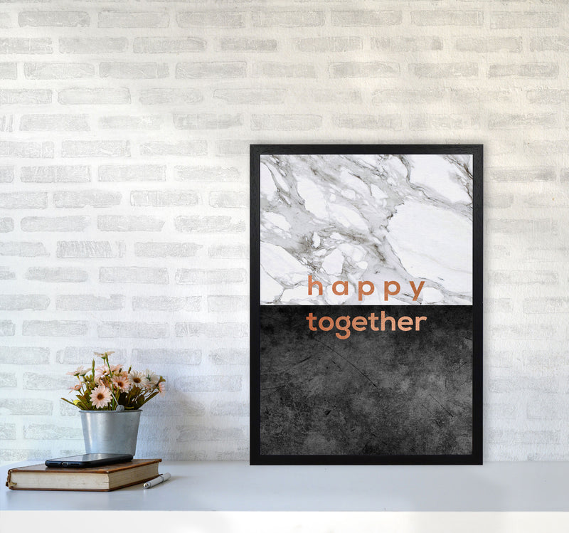 Happy Together Copper Quote Print By Orara Studio A2 White Frame