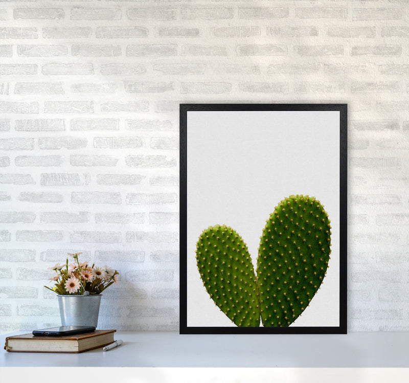 Heart Cactus Print By Orara Studio, Framed Botanical & Nature Art Print A2 White Frame