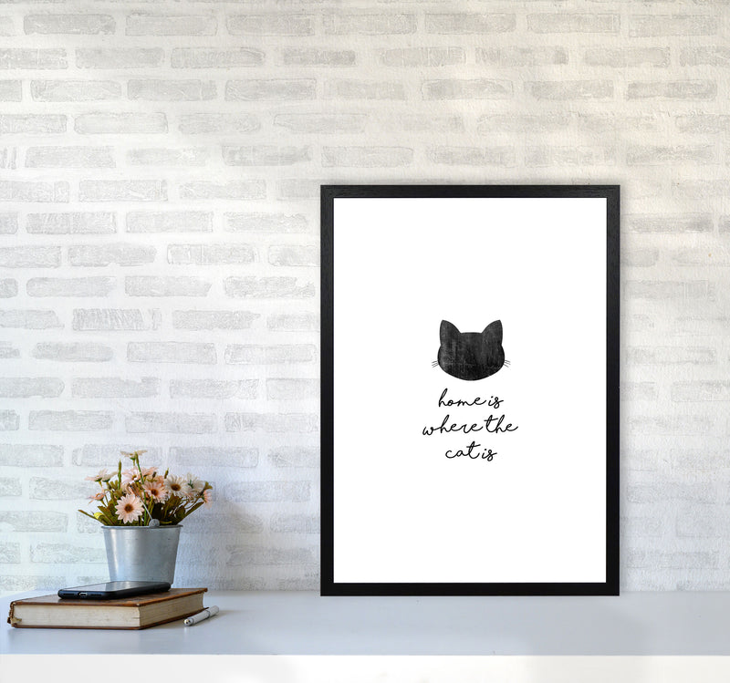 Home Is Where The Cat Is Print By Orara Studio Animal Art Print A2 White Frame