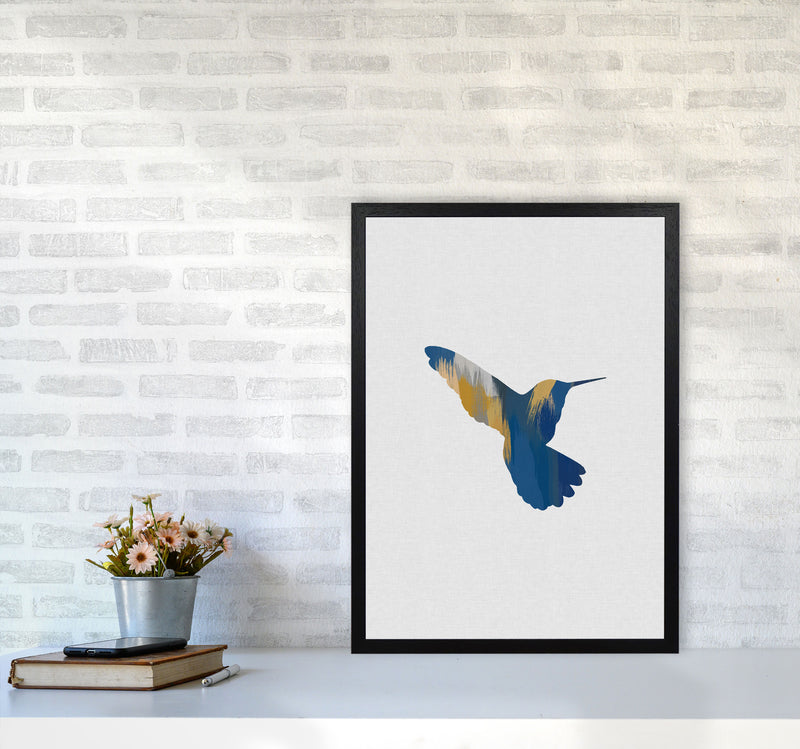 Hummingbird Blue & Yellow II Print By Orara Studio Animal Art Print A2 White Frame