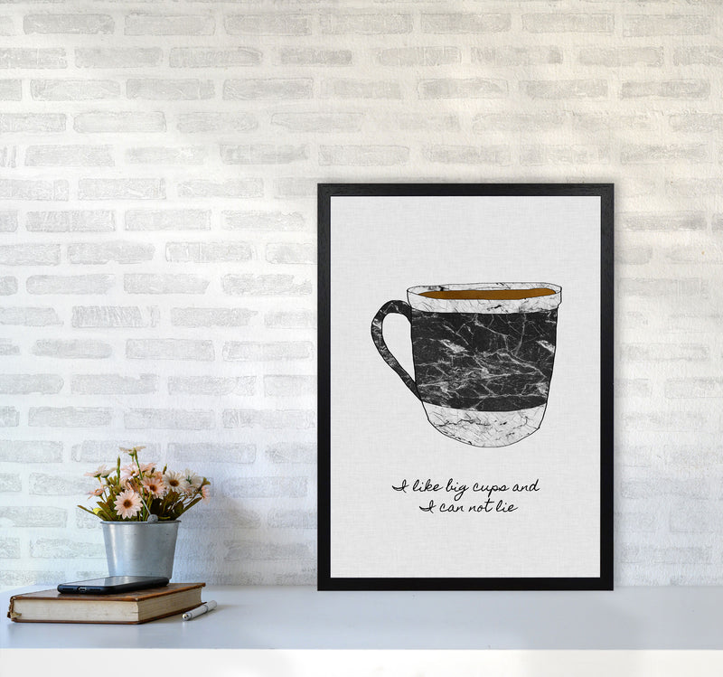 I Like Big Cups Print By Orara Studio, Framed Kitchen Wall Art A2 White Frame