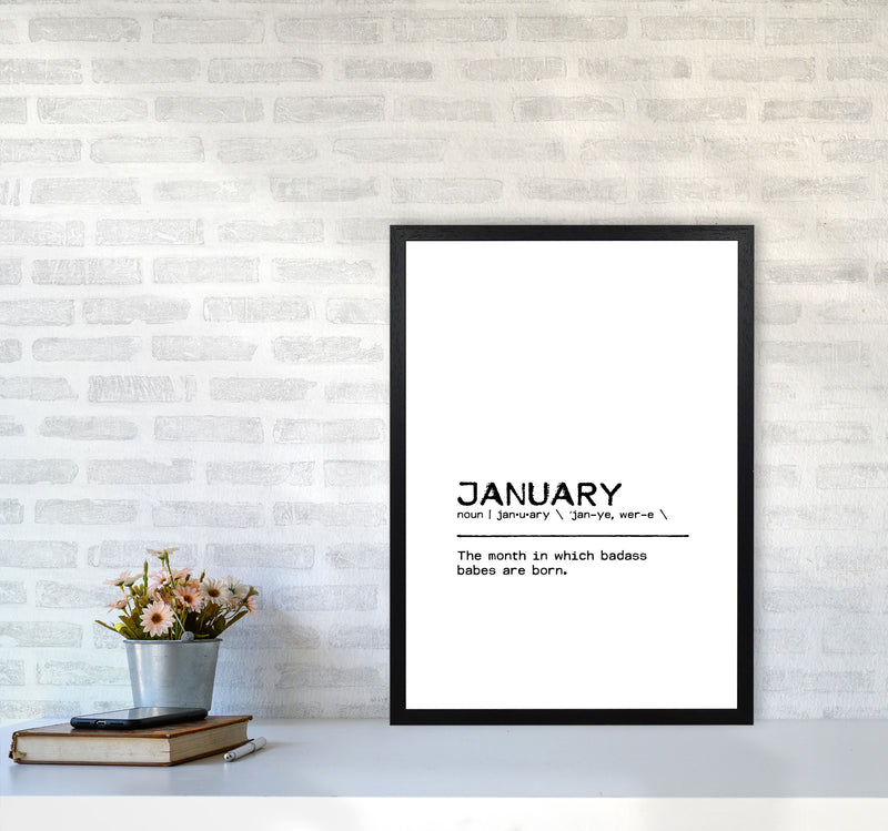 January Badass Definition Quote Print By Orara Studio A2 White Frame