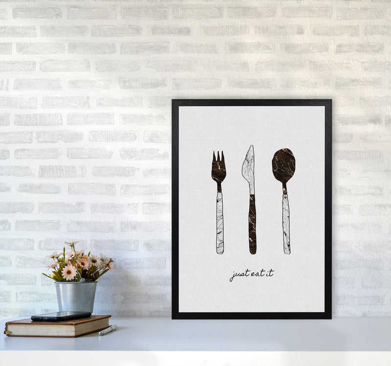 Just Eat It Print By Orara Studio, Framed Kitchen Wall Art A2 White Frame