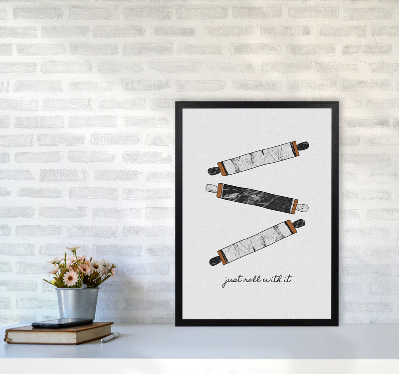 Just Roll With It Print By Orara Studio, Framed Kitchen Wall Art A2 White Frame