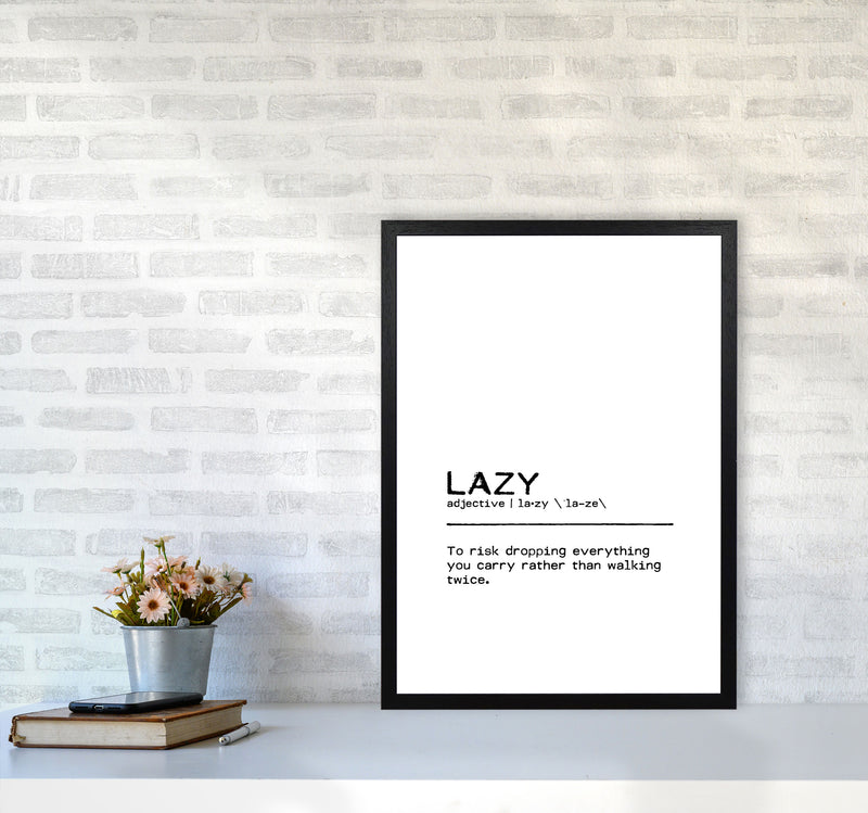 Lazy Risk Definition Quote Print By Orara Studio A2 White Frame