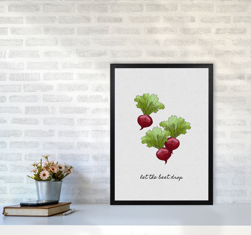 Let The Beet Drop Print By Orara Studio, Framed Kitchen Wall Art A2 White Frame