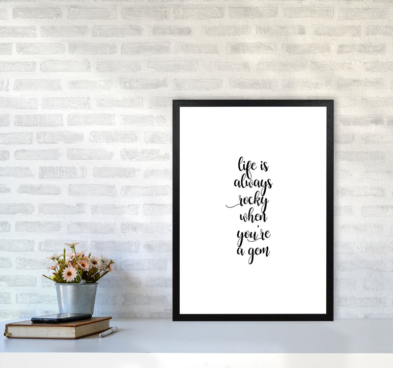 Life Is Always Rocky Inspirational Quote Print By Orara Studio A2 White Frame