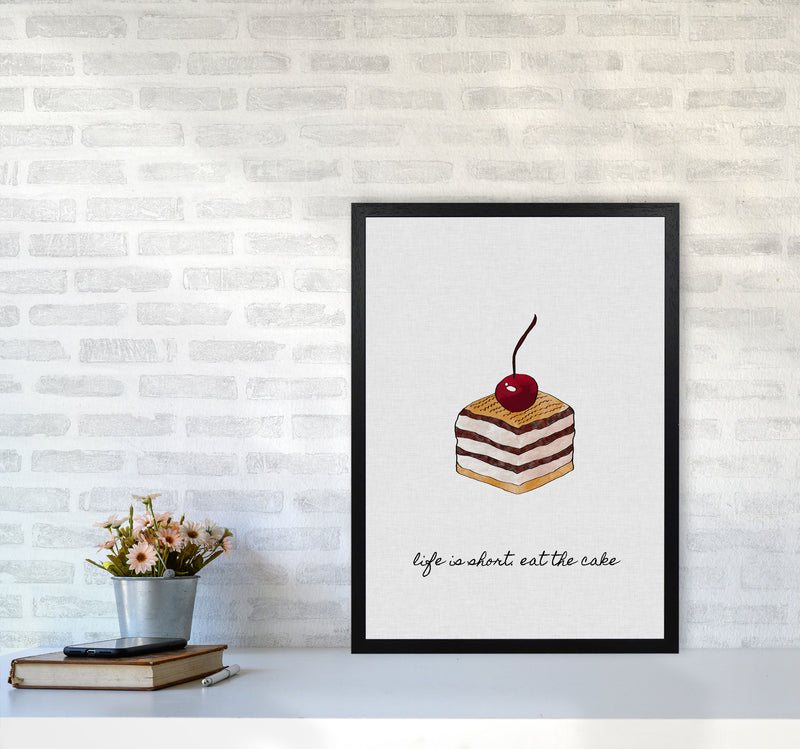 Life Is Short Print By Orara Studio, Framed Kitchen Wall Art A2 White Frame