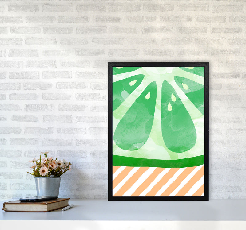 Lime Abstract Print By Orara Studio, Framed Kitchen Wall Art A2 White Frame