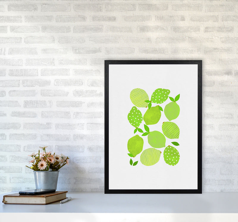 Lime Crowd Print By Orara Studio, Framed Kitchen Wall Art A2 White Frame