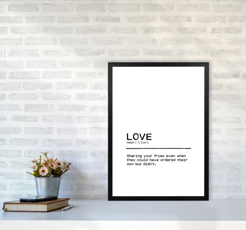Love Fries Definition Quote Print By Orara Studio A2 White Frame