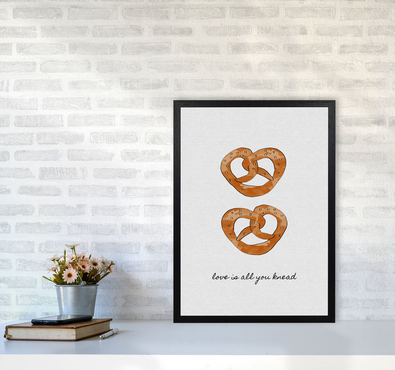Love Is All You Knead Print By Orara Studio, Framed Kitchen Wall Art A2 White Frame