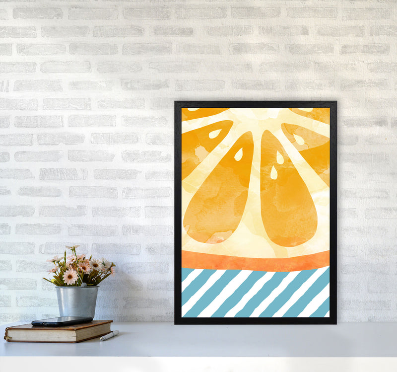 Orange Abstract Print By Orara Studio, Framed Kitchen Wall Art A2 White Frame