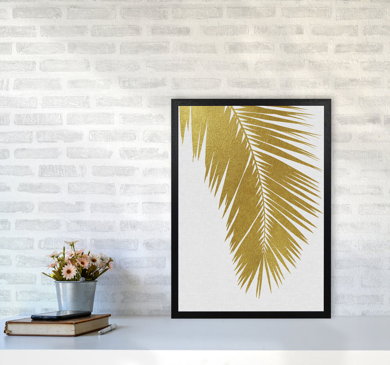 Palm Leaf Gold I Print By Orara Studio, Framed Botanical & Nature Art Print A2 White Frame