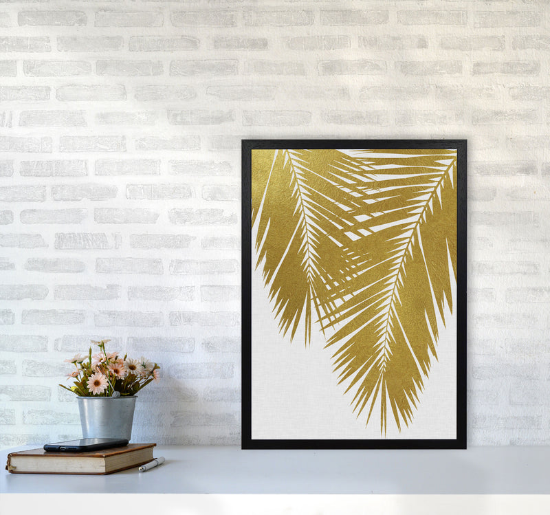 Palm Leaf Gold II Print By Orara Studio, Framed Botanical & Nature Art Print A2 White Frame