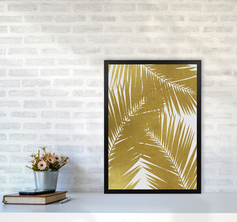 Palm Leaf Gold III Print By Orara Studio, Framed Botanical & Nature Art Print A2 White Frame