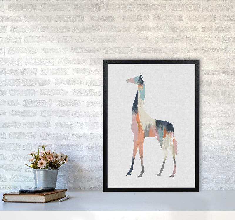 Pastel Giraffe Print By Orara Studio Animal Art Print A2 White Frame