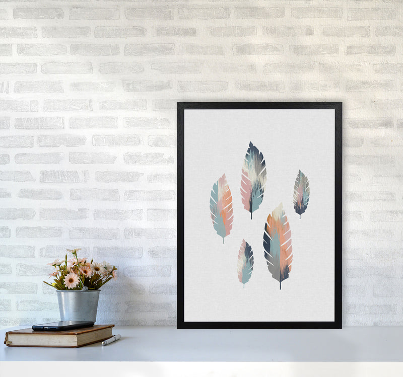 Pastel Leaves Print By Orara Studio, Framed Botanical & Nature Art Print A2 White Frame