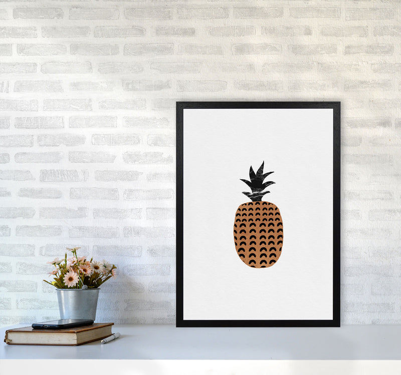 Pineapple Fruit Illustration Print By Orara Studio, Framed Kitchen Wall Art A2 White Frame