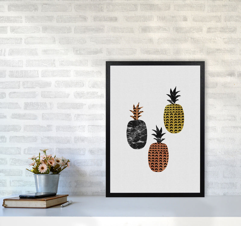 Pineapples Print By Orara Studio, Framed Kitchen Wall Art A2 White Frame