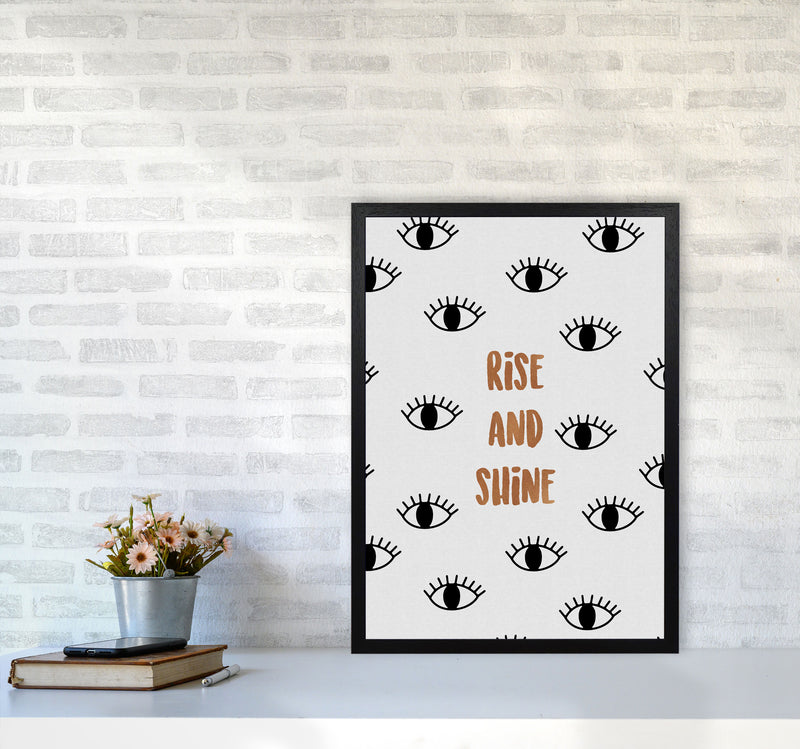 Rise & Shine Bedroom Quote Print By Orara Studio A2 White Frame