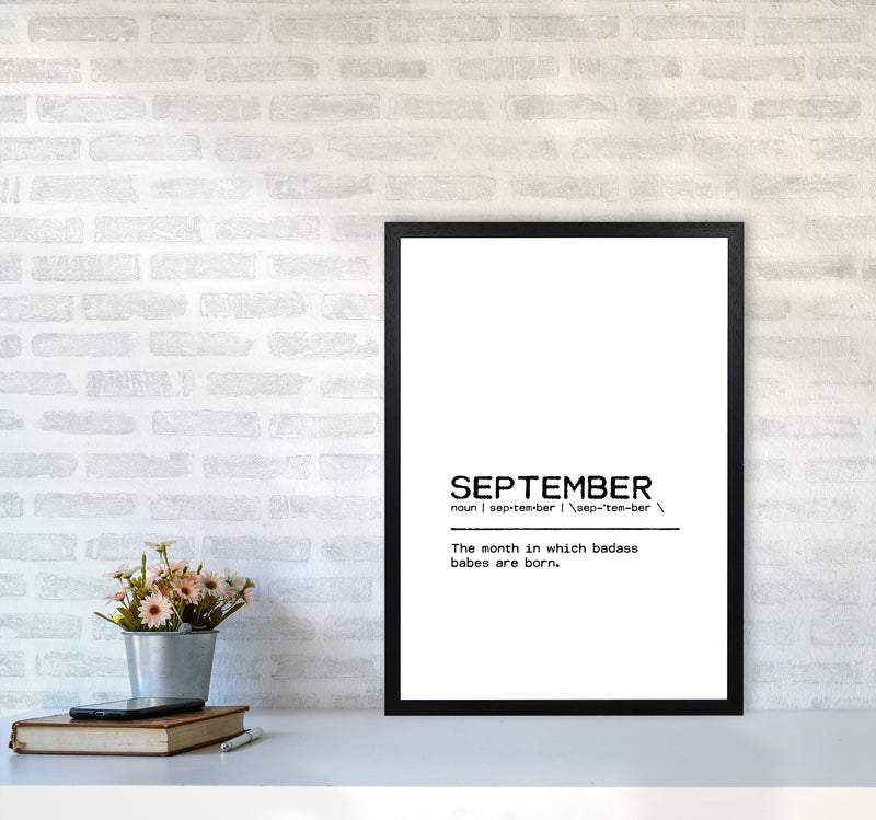 September Badass Definition Quote Print By Orara Studio A2 White Frame